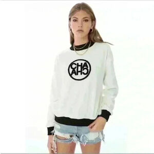 NWT! ELL AND EMM "Cha Cha" Terry Cloth Sweatshirt Top Size Small/Medium